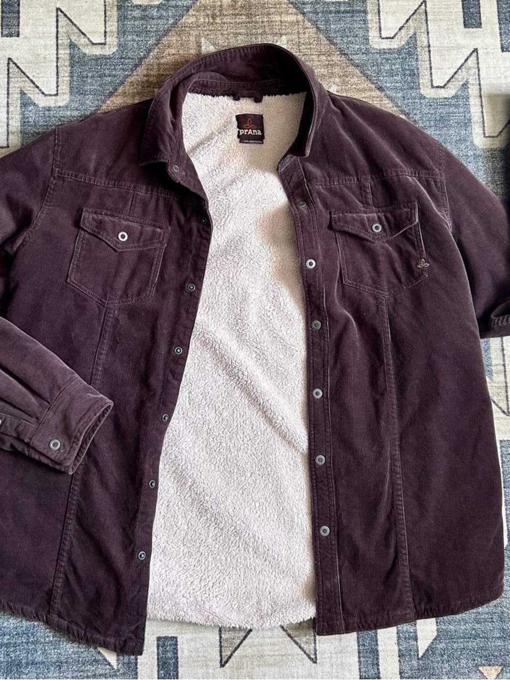 prAna Gomez Men’s Sherpa-Lined Corduroy Jacket Brown